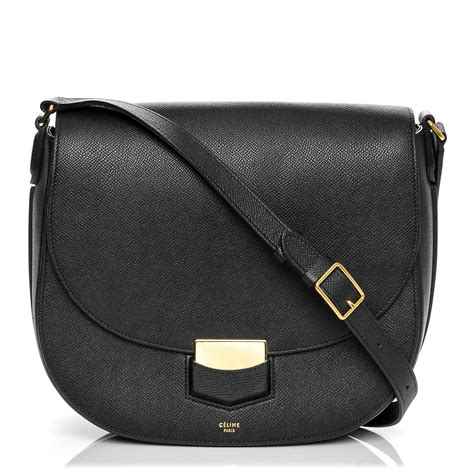 celine small trotteur bag in black|CELINE Grained Calfskin Small Trotteur Black .